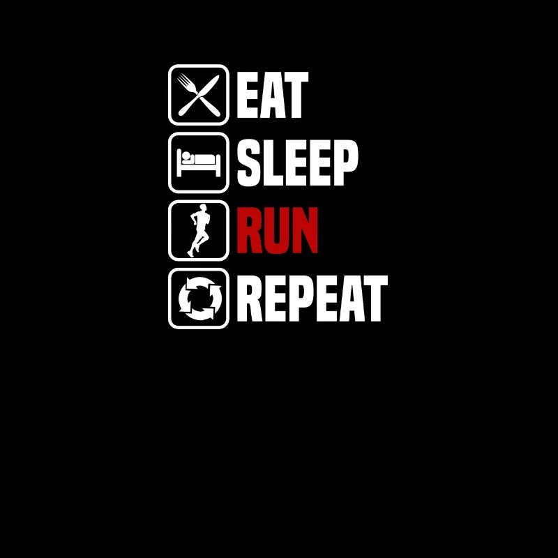 Manger, dormir, courir, répéter, joggeurs