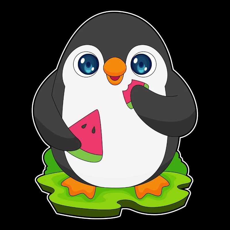 Fruit de pastèque pingouin