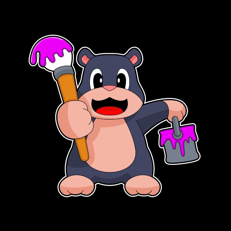 Mole, Painter, Brush, Paint