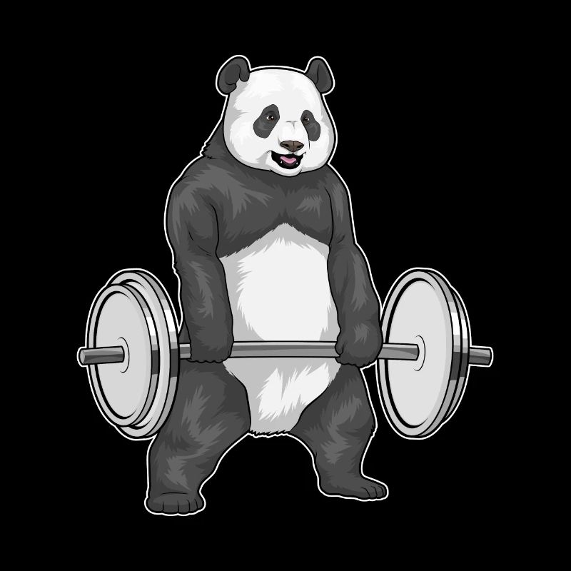 Panda Bodybuilder Hantel Bodybuilding