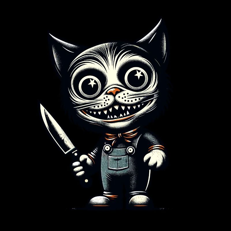 Chat effrayant Psycho Pet Décoration d’Halloween