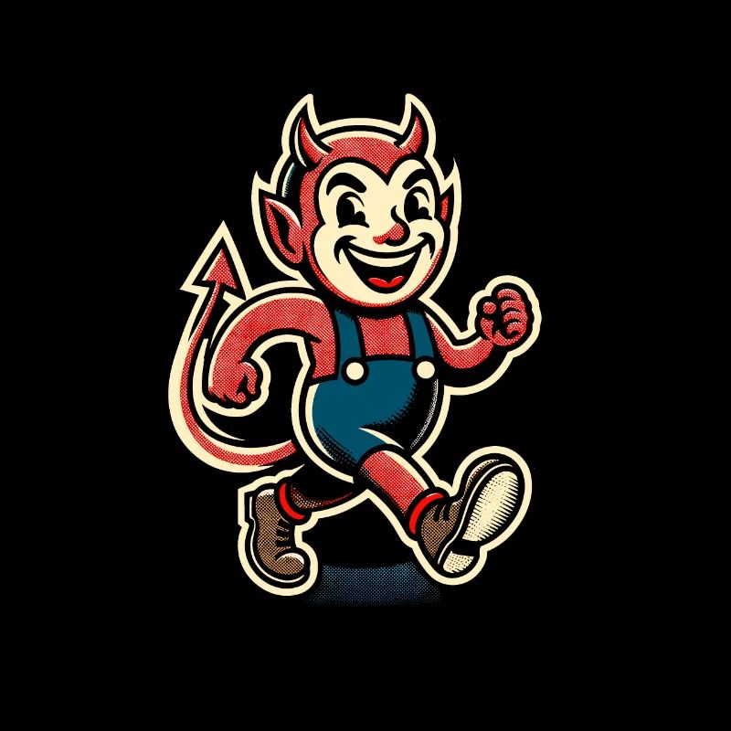Retro Vintage Style Halloween Carnival Devil