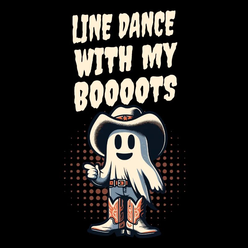Cowboy Mit Boots Line Dance Gespenst Vintage Retro