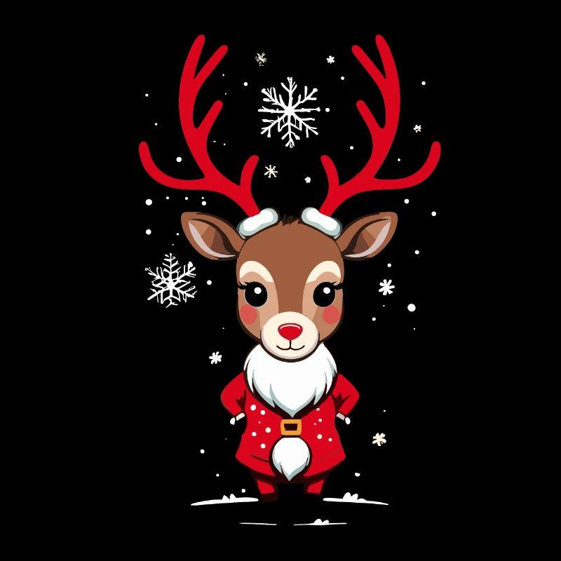 Renne de Noël avec de la neige