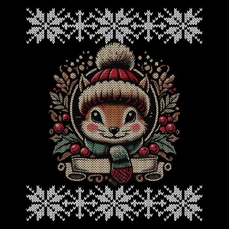 Winterliche Eichhörnchen Illustration