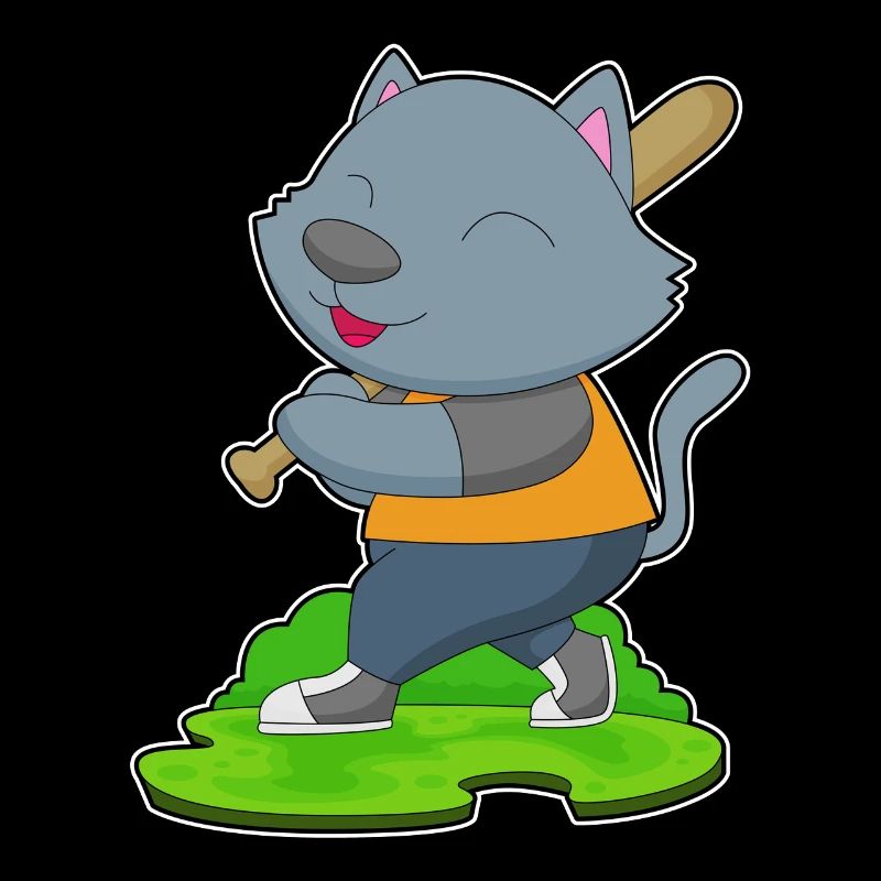 Cat Baseball Batte de baseball