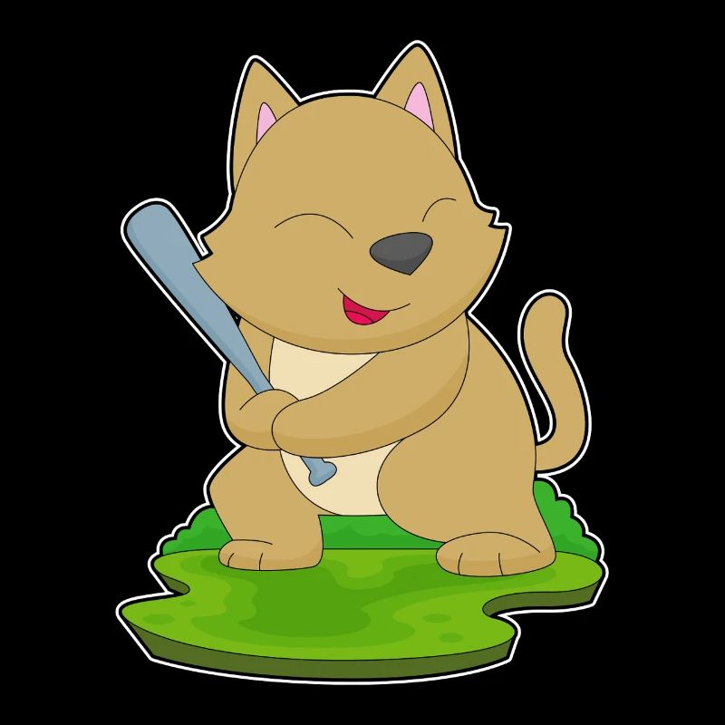 Cat Baseball Batte de baseball