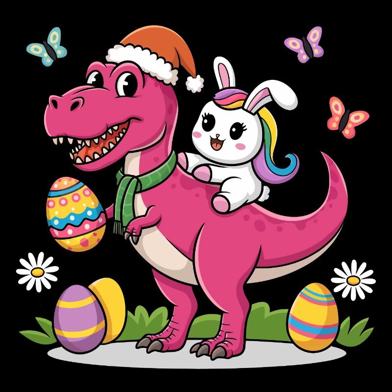 Pâques Dinosaure Oreilles de lapin Pâques