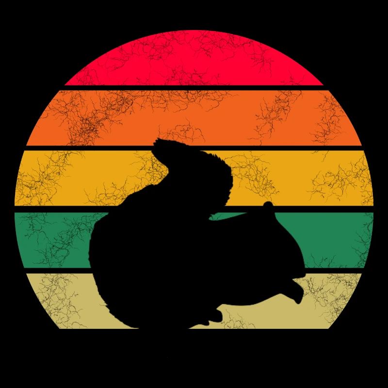 Grunge Wald Tier Retro Eichhörnchen
