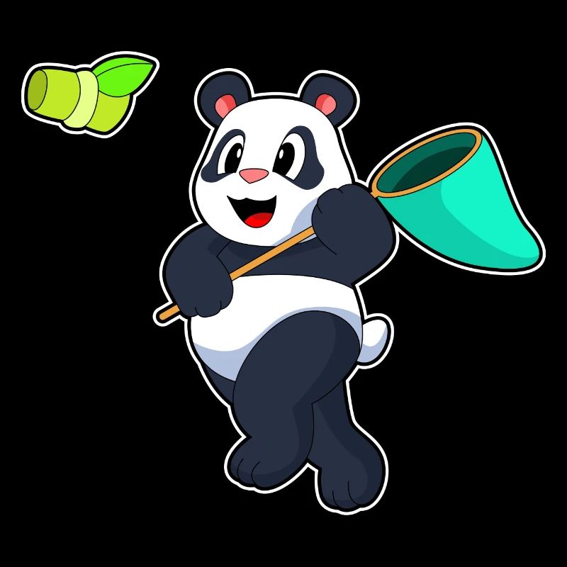 Panda Landing Net Bambou