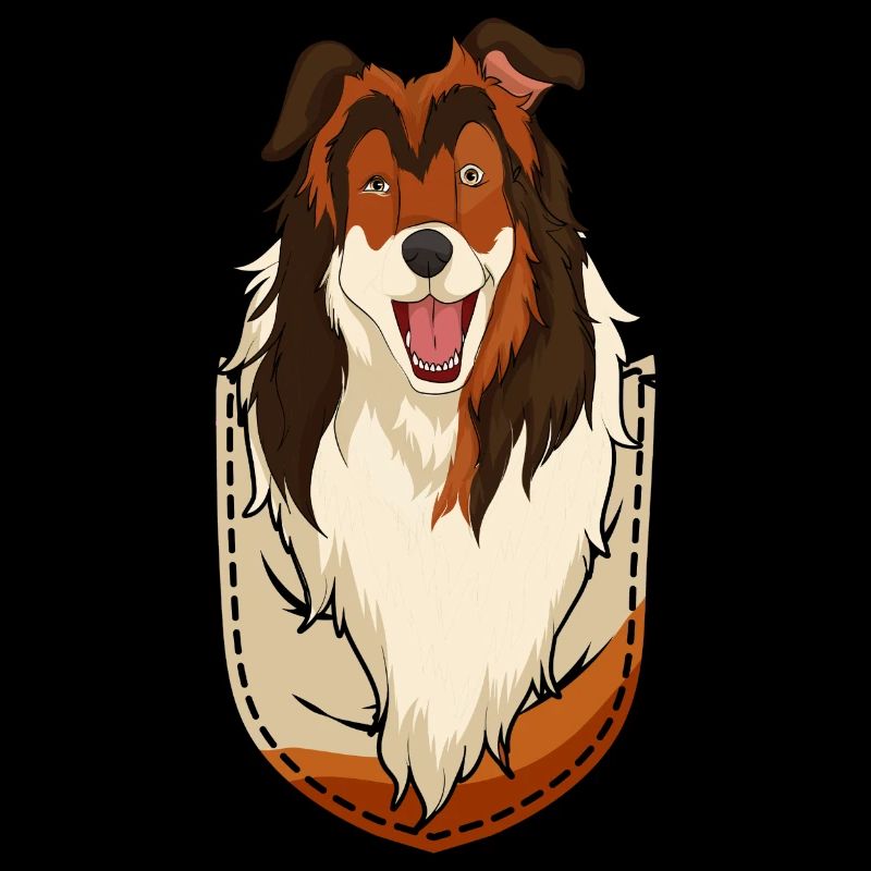Haustier Geschenkidee Hund Brusttasche Collie