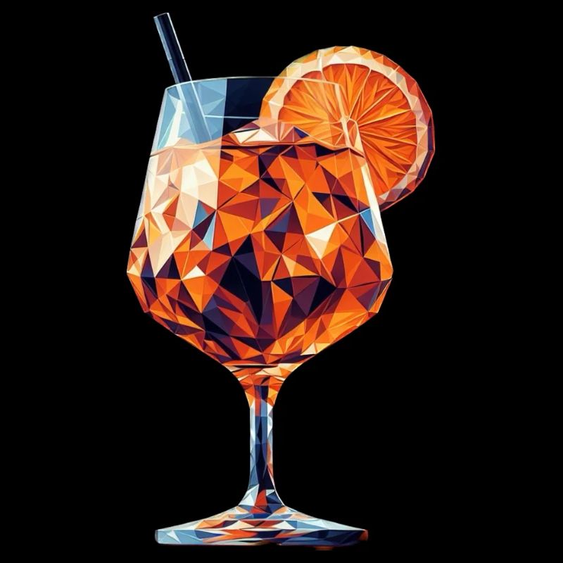 Ein sommerlicher Drink im Polygon-Stil