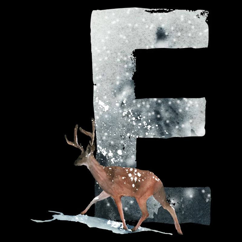 E – dekoratives Schriftzeichen – Winter
