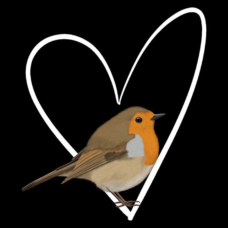 Rotkehlchen Herz Vogel Vogelbeobachter Singvogel