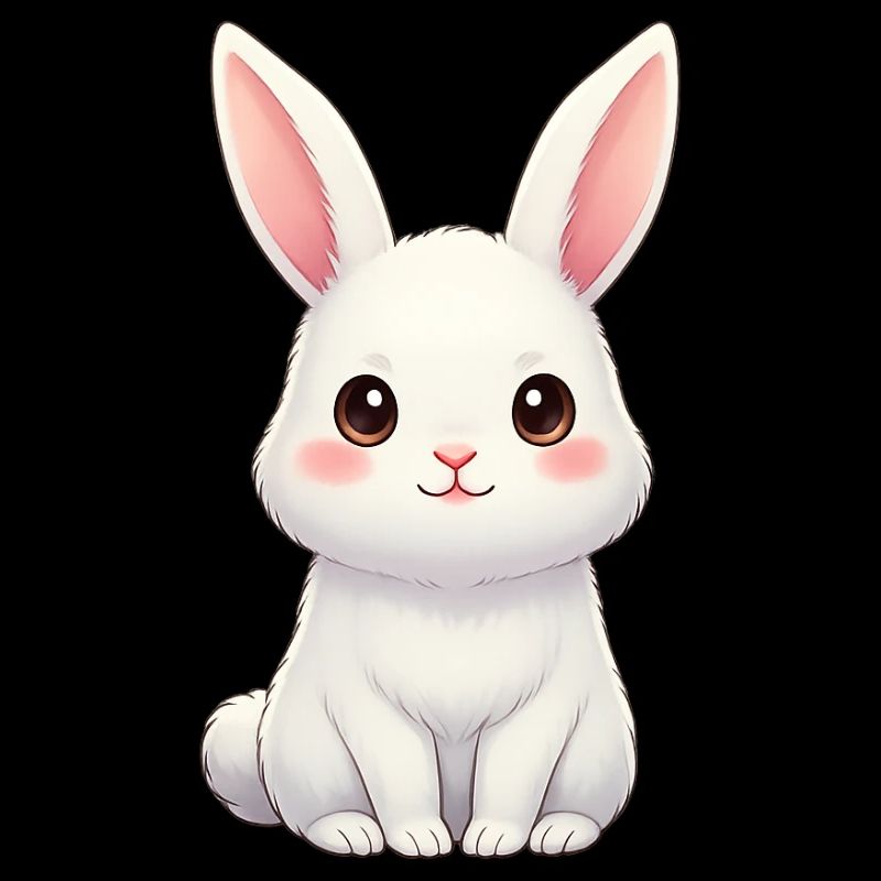 White rabbit with pink ears