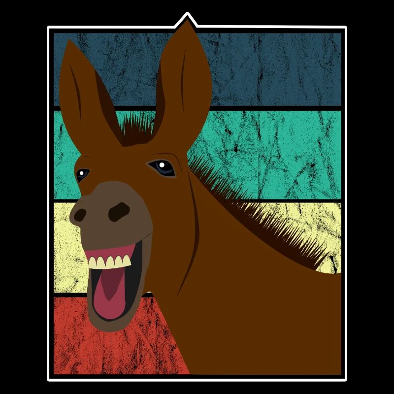 Maultier Muli Esel Pferd Vintage Geschenk