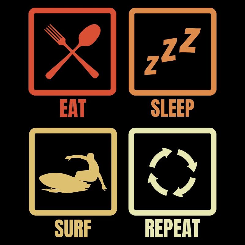Manger Dormir Surfer Répéter