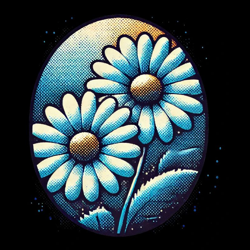 Vintage Blaue Gänseblümchen