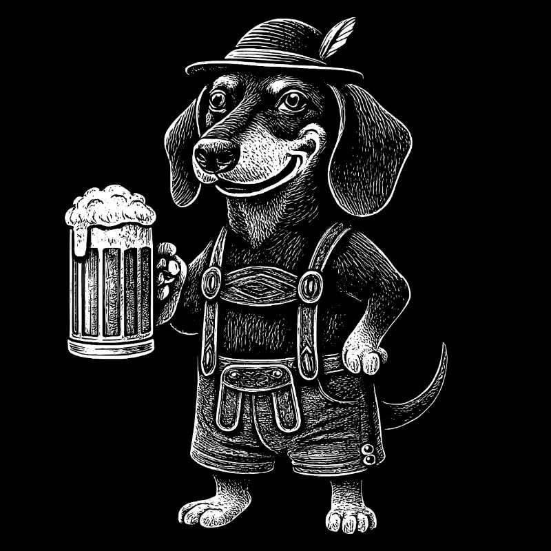 Dackel Lederhose Bier Bayern bayerisch Tracht  