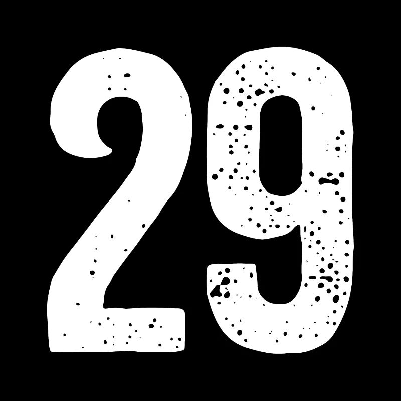 29 Numbers White