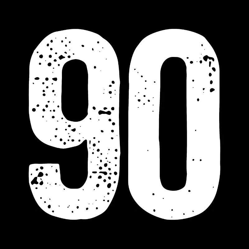 90 Numbers White