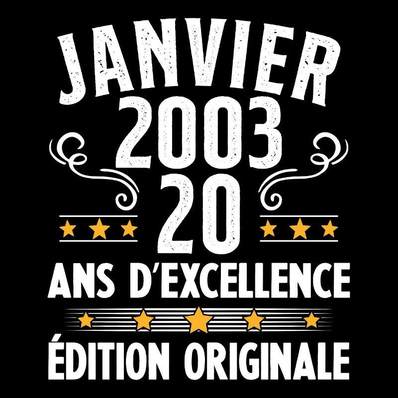 20 Ans Anniversaire Vintage Né(e) en Janvier 2003