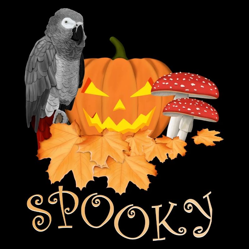 Perroquet gris Oiseau Birdwatcher Halloween Spooky