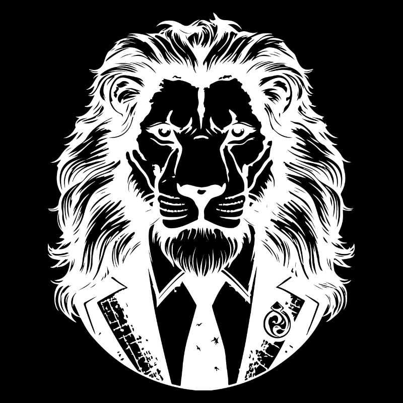 Lion in a suit drawing