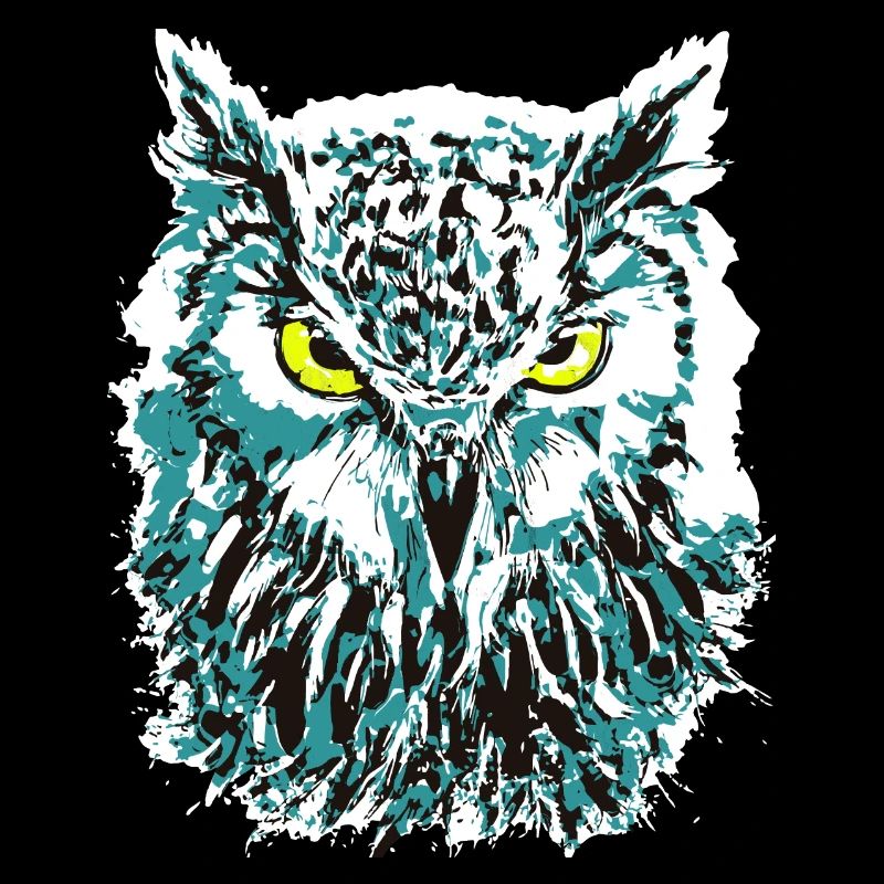 Bunte Eule - Eulenkopf - Kauz - Farbenfrohe Eule