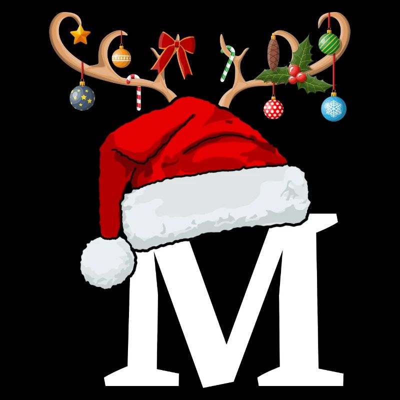 Lettre M bonnet de Noël