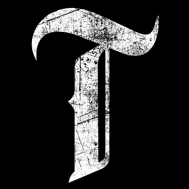 Tshirt alphabet initial T