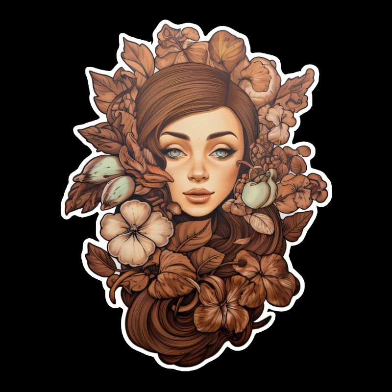 Fille frangée de fleurs