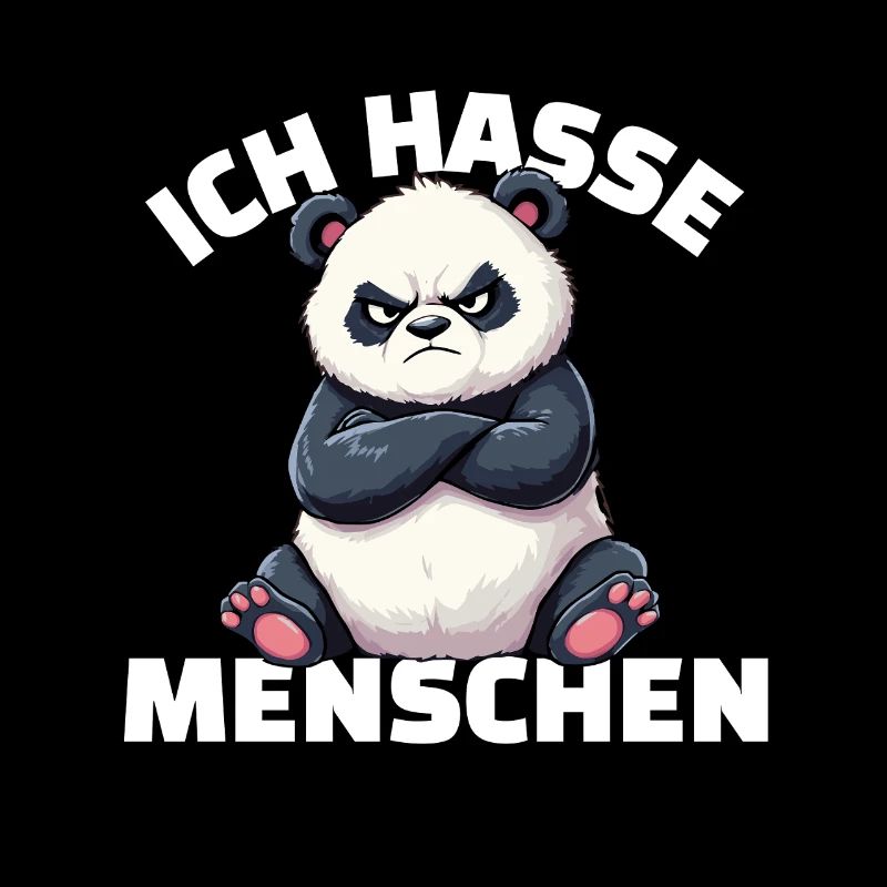 Griesgrämiger Panda hasst Menschen Design
