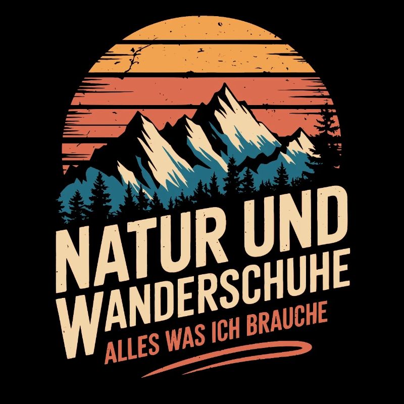 Wandern Wald Berge Wanderschuhe Spruch