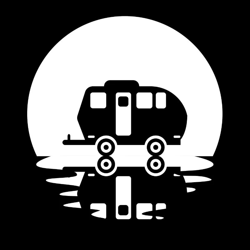 Kreis und Spiegelung - Camping Wohnwagen -