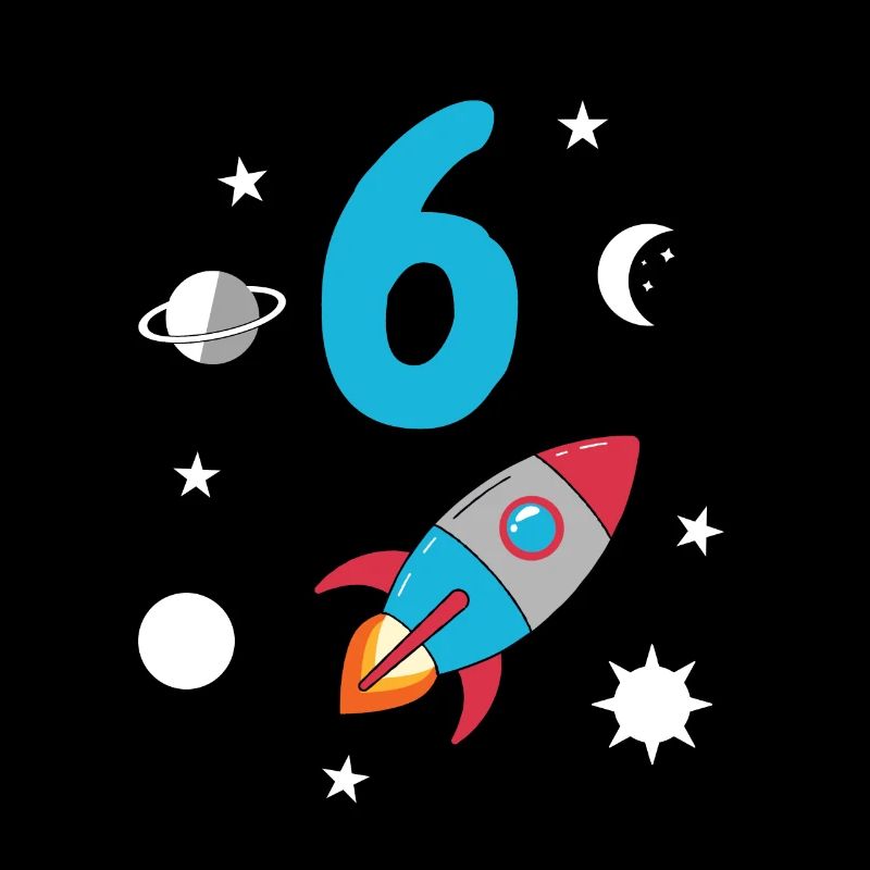 6th birthday rocket and space