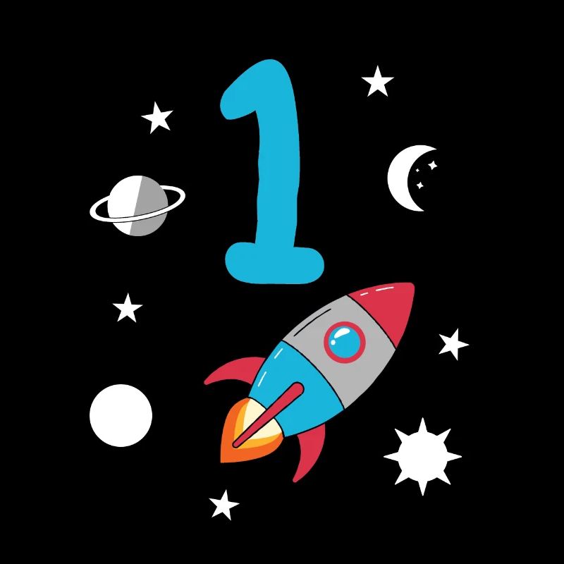 1st birthday rocket and space