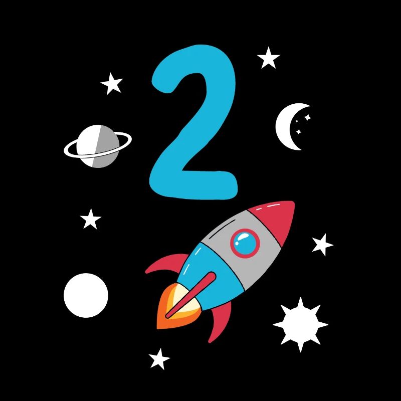 2nd birthday rocket and space