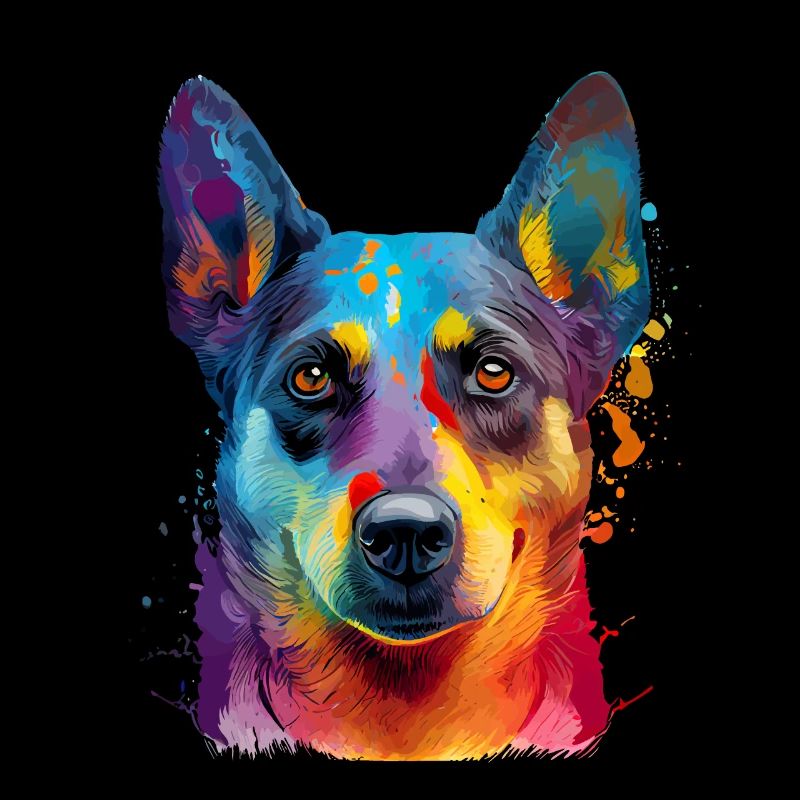 Lächelnder Australischer Rinderhund Blumen