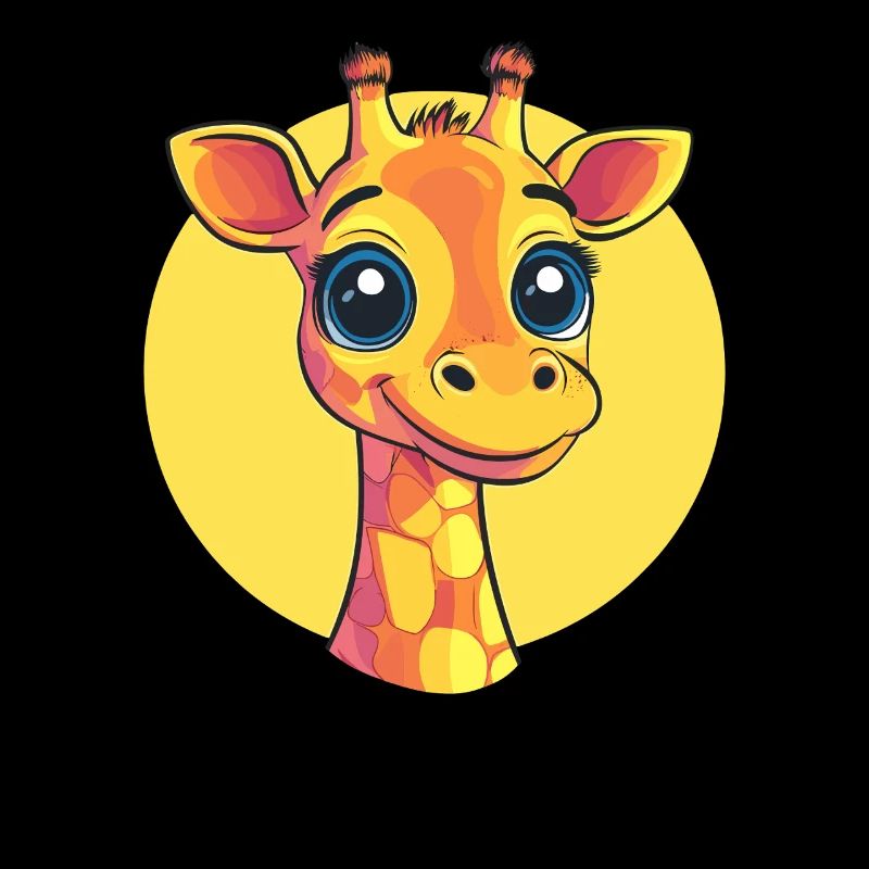Girafe heureuse sur jaune