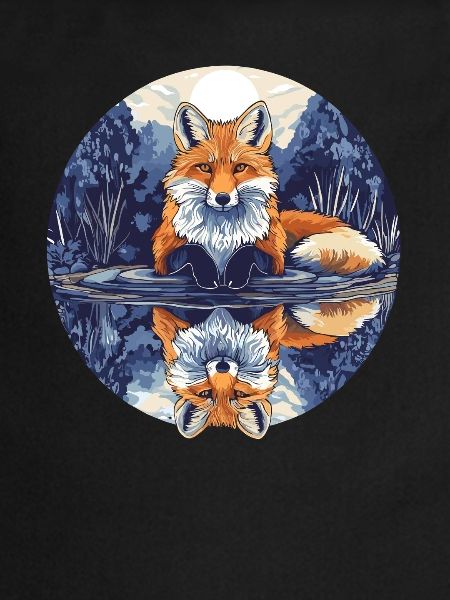 Renard avec réflexion