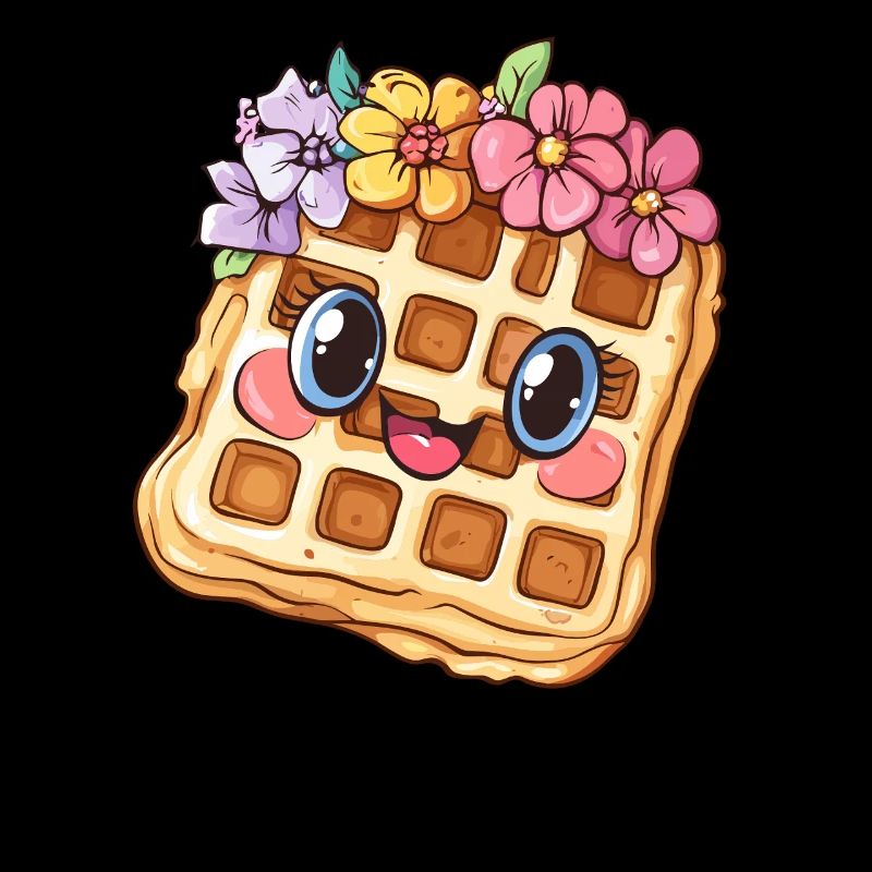 Waffle with flowers