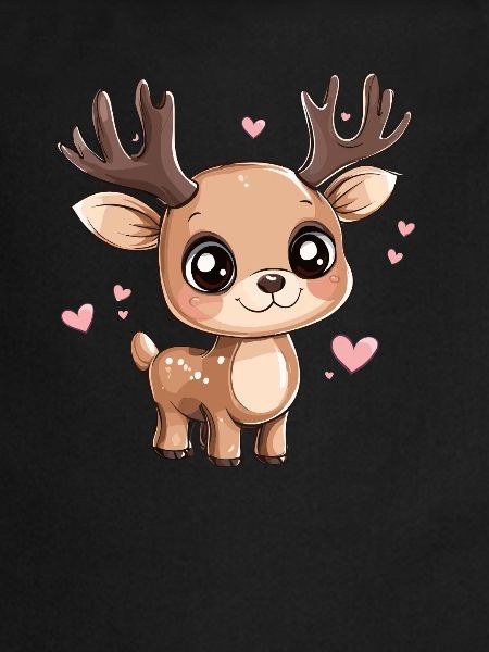 Fawn with hearts