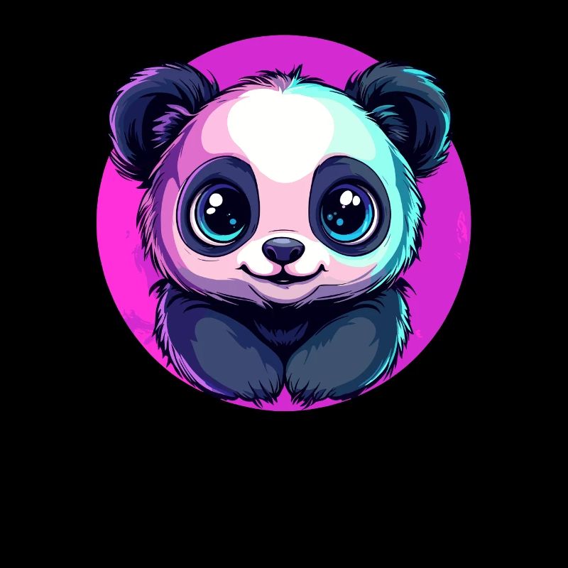 Panda devant le cercle rose