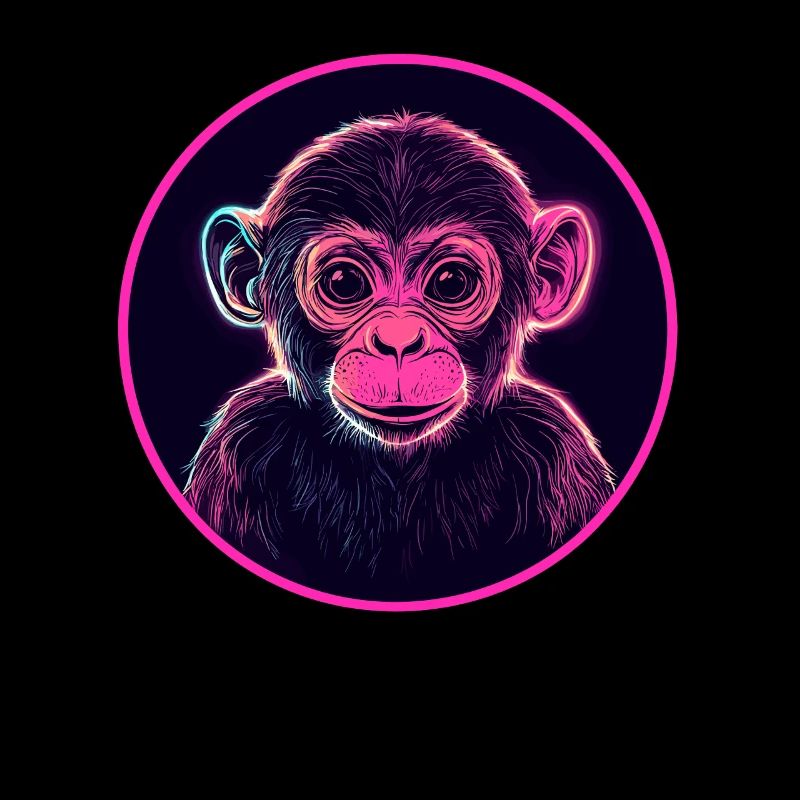 Cute Neon Monkey