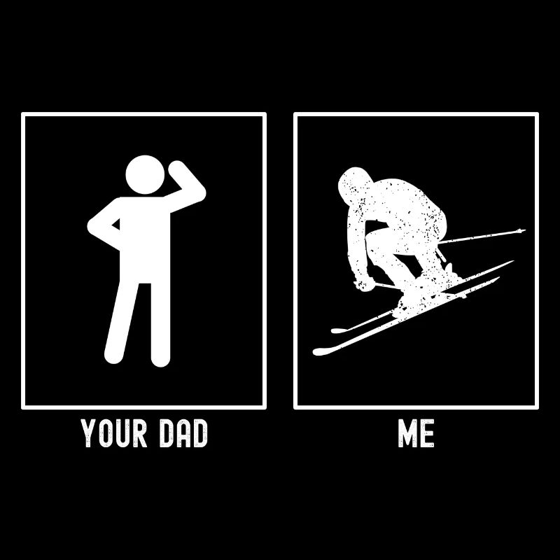 Your father - me - skiing in a crouch