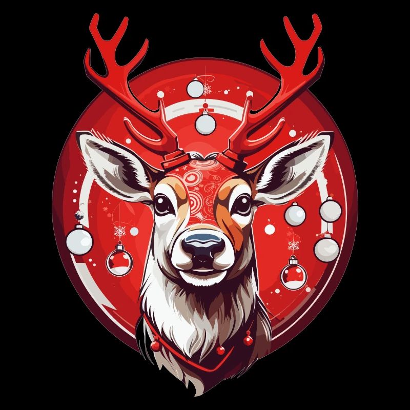 Rentier mit Weihnachtskugeln