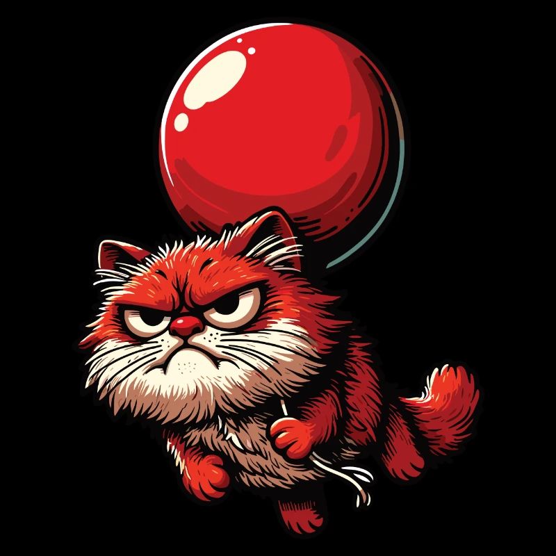 Katze mit Luftballon