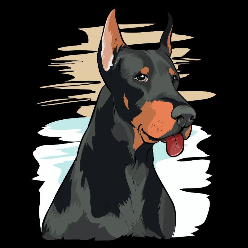 Playful Doberman Portrait Artwork