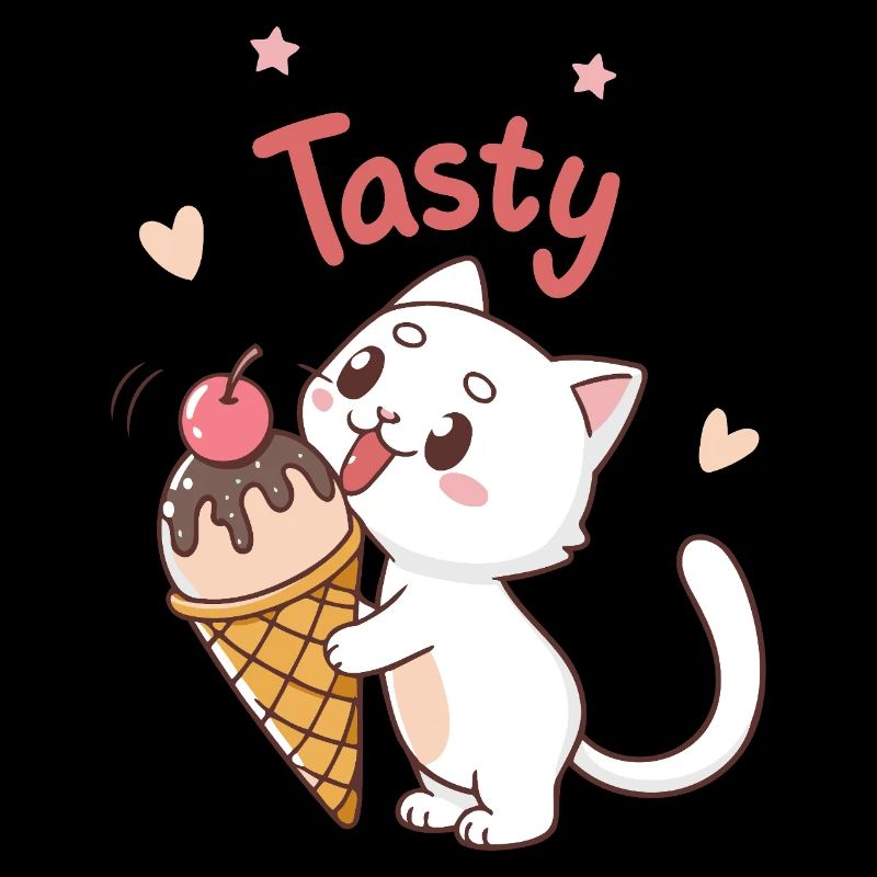 Leckere Eiscreme-Gourmetkatze